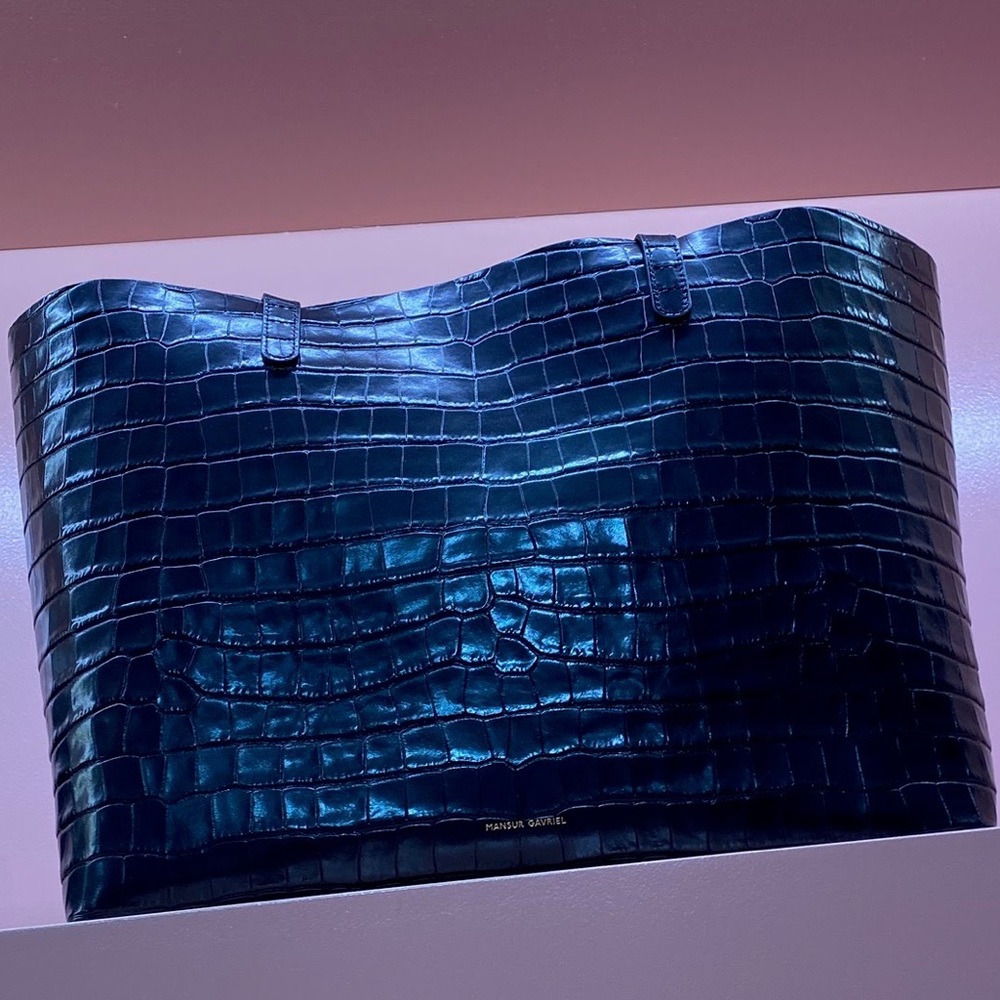 Mansur Gavriel Croc Embossed Large Tote